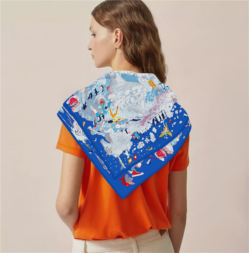 POBING Twill Silk Scarf Women  - Face Scarf Mask ulasan dan harga