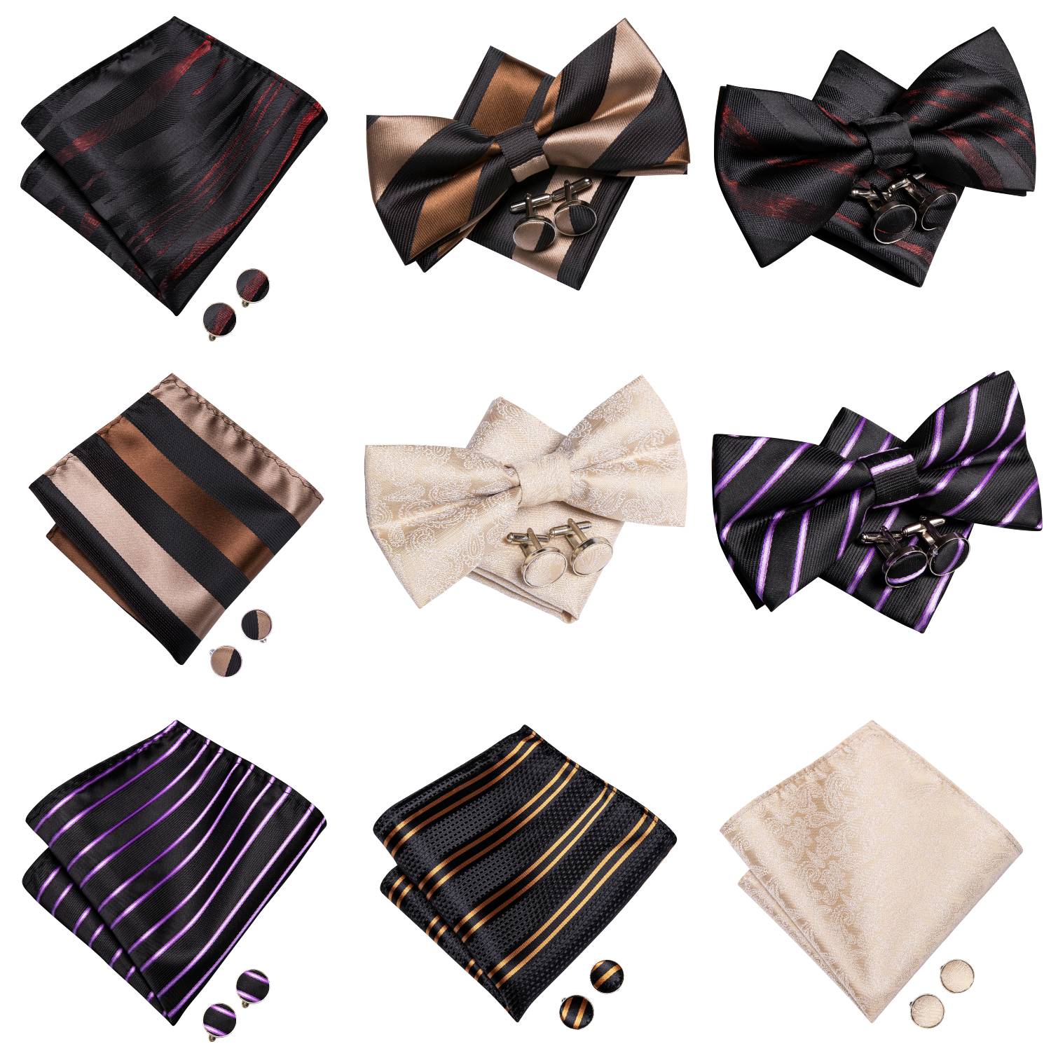 Mens Bow Tie Hanky Cufflinks P - Bow Tie Pre Tied ulasan dan harga