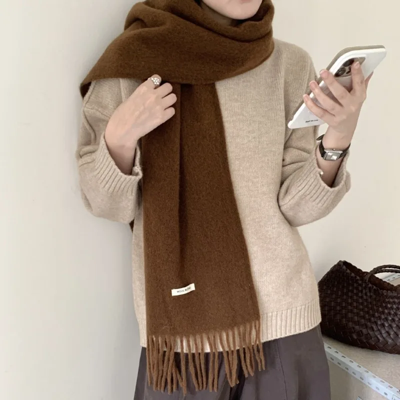 Korean Version Chic Solid Tass - Muffler Men Wool ulasan dan harga