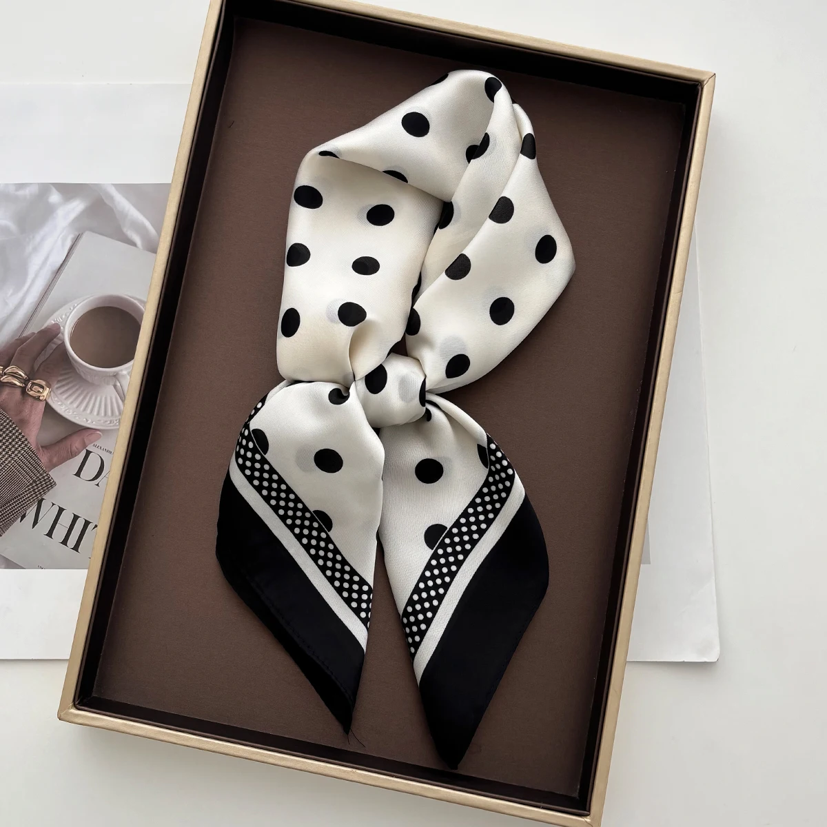Women Elegant Soft Satin Squar - Face Scarf Mask ulasan dan harga
