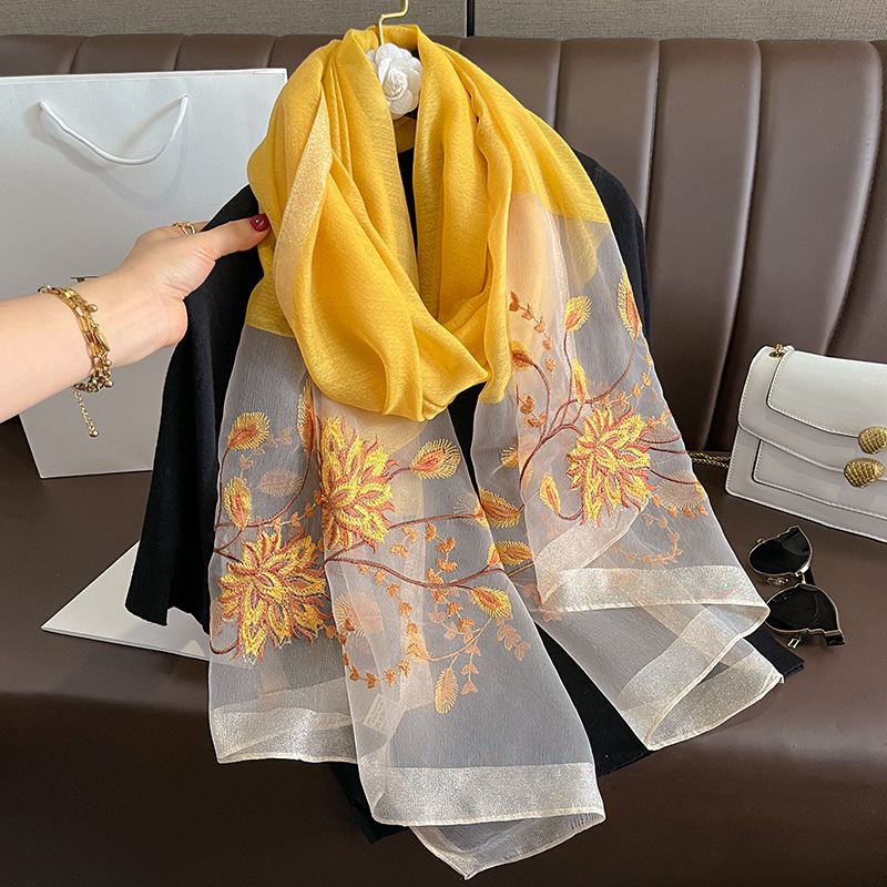 Spring Summer Solid Silk Scarf - Woven Scarf Blanket ulasan dan harga