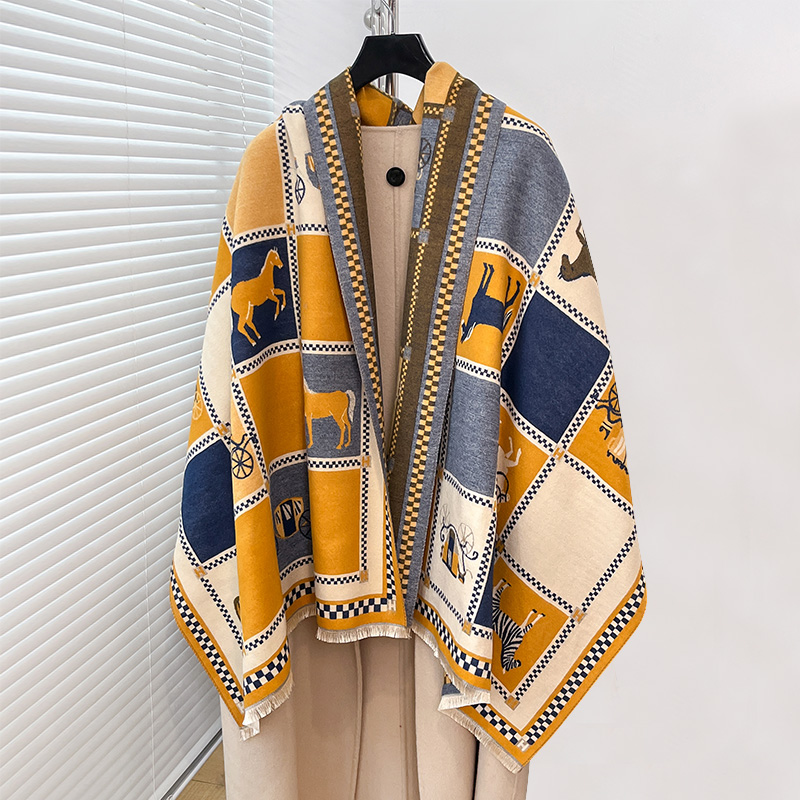Luxury Warm Poncho Cashmere Wi - Woven Scarf Blanket ulasan dan harga